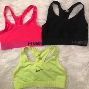 Under Armour and Nike Sports Bras